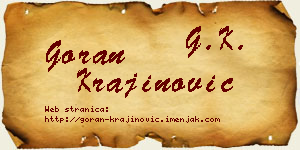 Goran Krajinović vizit kartica